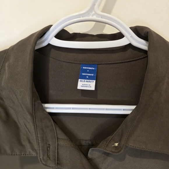 Old Navy Maternity Dolman Sleeve Utility Midi Dress size L black and green - Picture 8 of 10